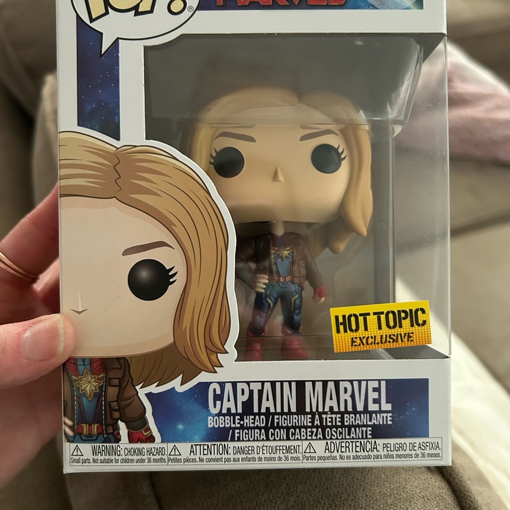 Funko Captain Marvel Figure with Red and Blue Outfit